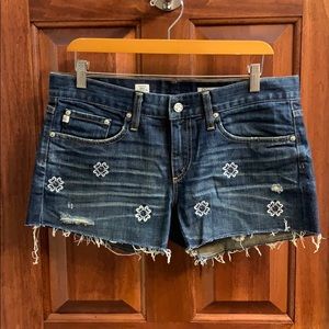 LIKE NEW AG Embroidered Cut Off Shorts